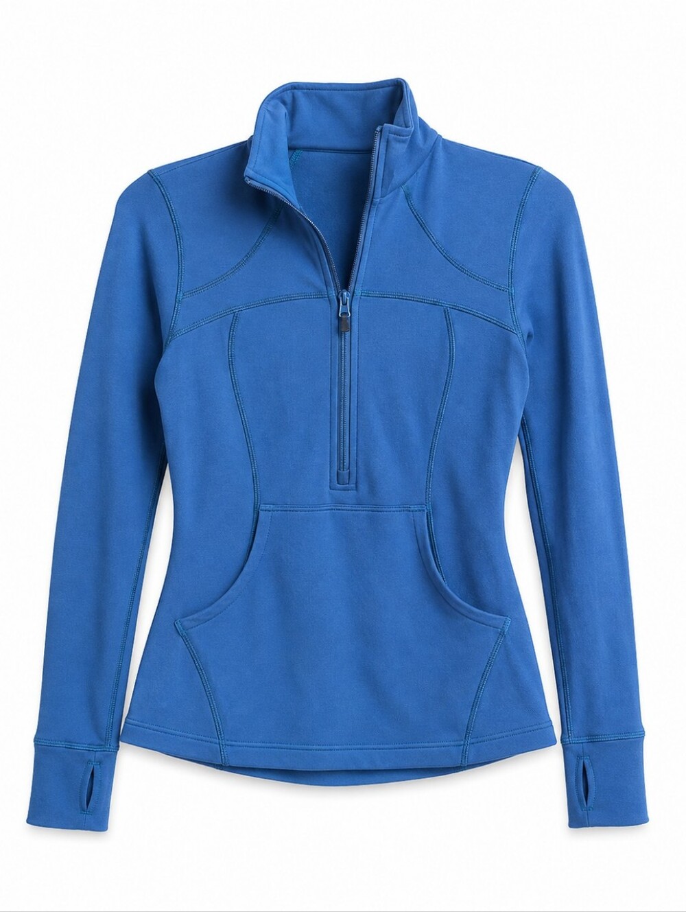 Lululemon Women's Blue Half Zip Pullover Size 6 Thumbhole Athletic Running Top